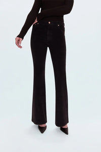Kinsley Mid Rise Ultra Flare Pant - Mocha