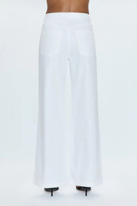 Jadyn Low Slung Palazzo Jean - Vivid White