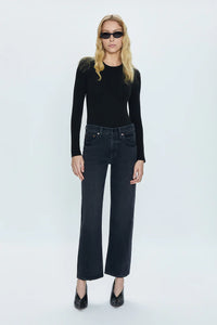 Lexi Mid Rise Bowed Straight Jean - Mercury