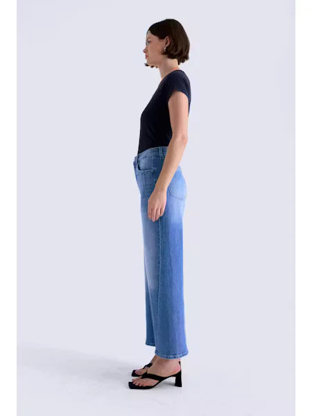 Kyra High Rise Bowed Ankle Denim - Hidden Gem