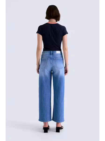 Kyra High Rise Bowed Ankle Denim - Hidden Gem