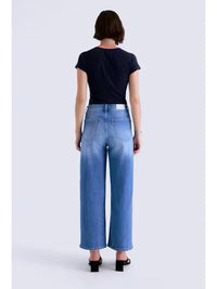 Kyra High Rise Bowed Ankle Denim - Hidden Gem