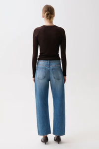 Lexi Mid Rise Bowed Straight Denim - Star Studded