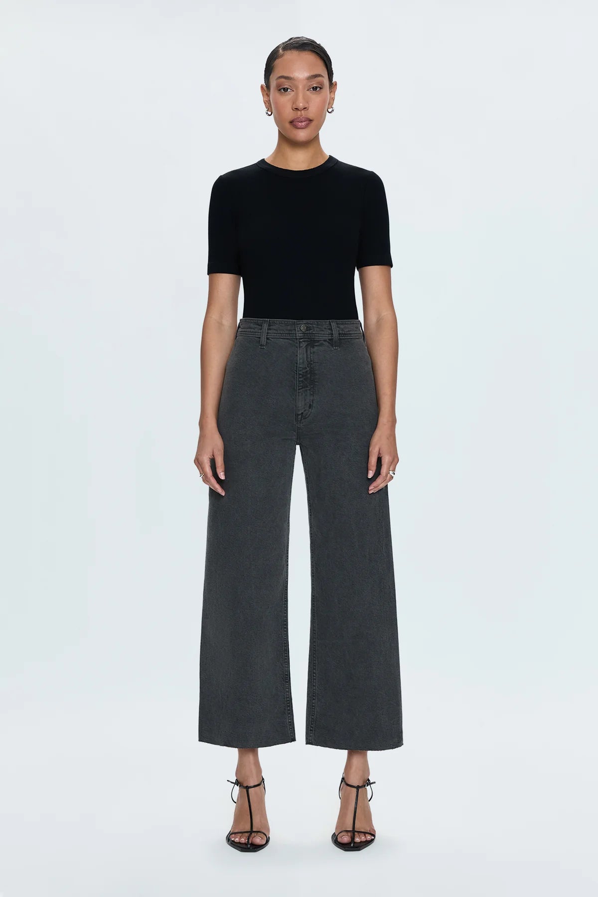 Penny High Rise Wide Leg Crop - ANTIQUE GRAPHITE