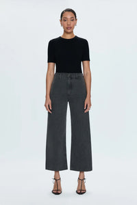 Penny High Rise Wide Leg Crop - ANTIQUE GRAPHITE
