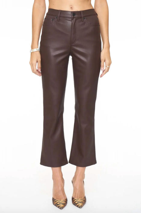 Lennon Faux Leather Crop Flare - ASSORTED COLORS
