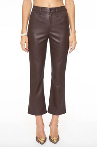 Lennon Faux Leather Crop Flare - ASSORTED COLORS