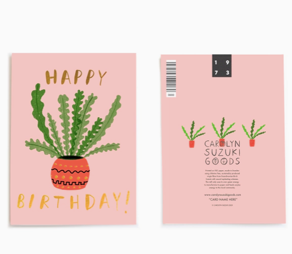 Zig Zag Cactus - Birthday Card