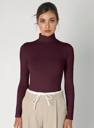 Long Sleeve Mock Neck Top - Assorted Colors