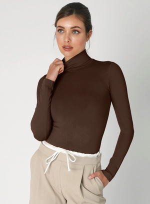 Long Sleeve Mock Neck Top - Assorted Colors