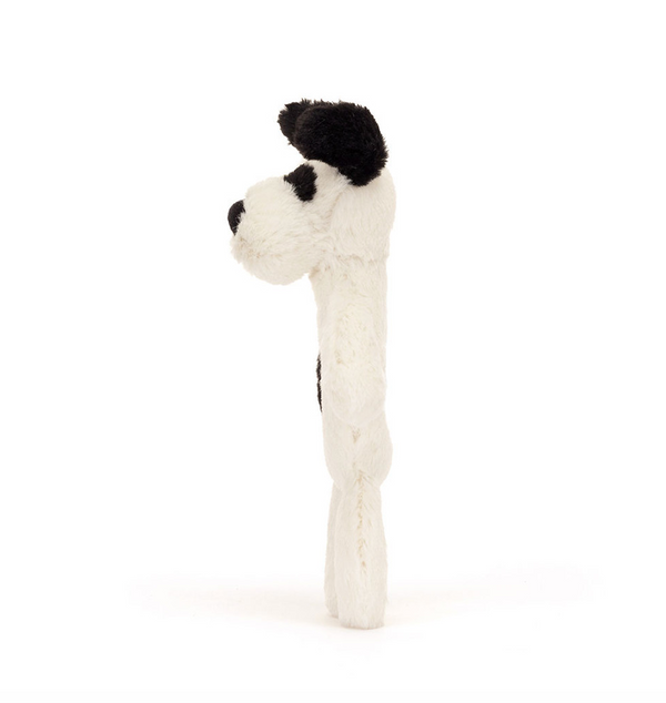 Bashful Black & Cream Puppy Ring Rattle