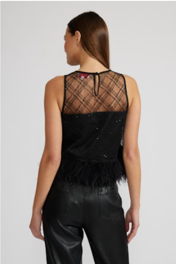 Miley Feather Trim Top