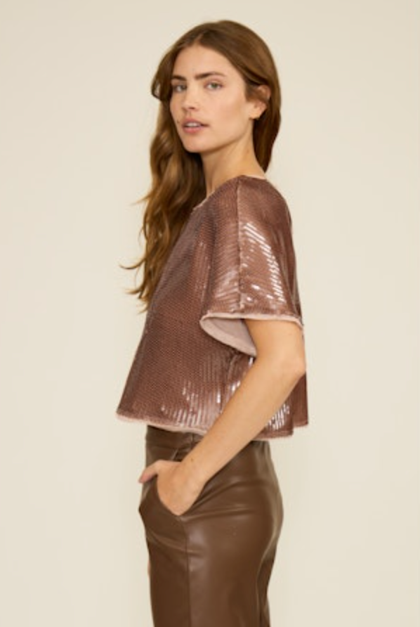 Cherry Sequined Top
