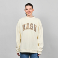Nashville Classic Crewneck - Cream/Leopard