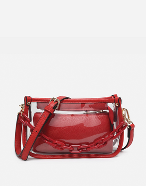 Jessica Clear Crossbody w/ Chain