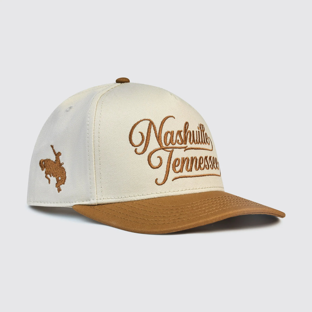 Nashville Tennessee Cursive Snapback [Camel/Cream] - NASH Collection