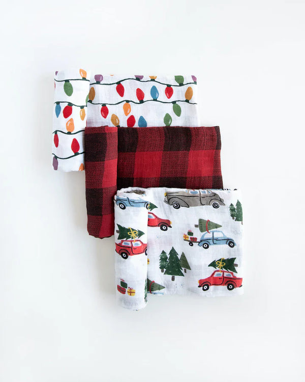 Cotton Muslin Swaddle Blanket Set - Holiday Haul