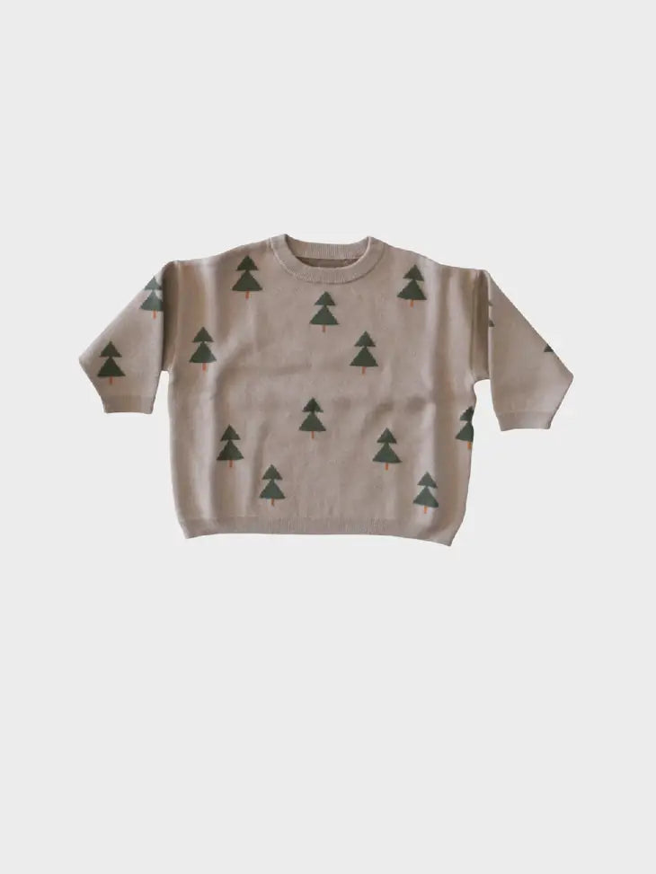 Winter Trees Jacquard Knit Sweater