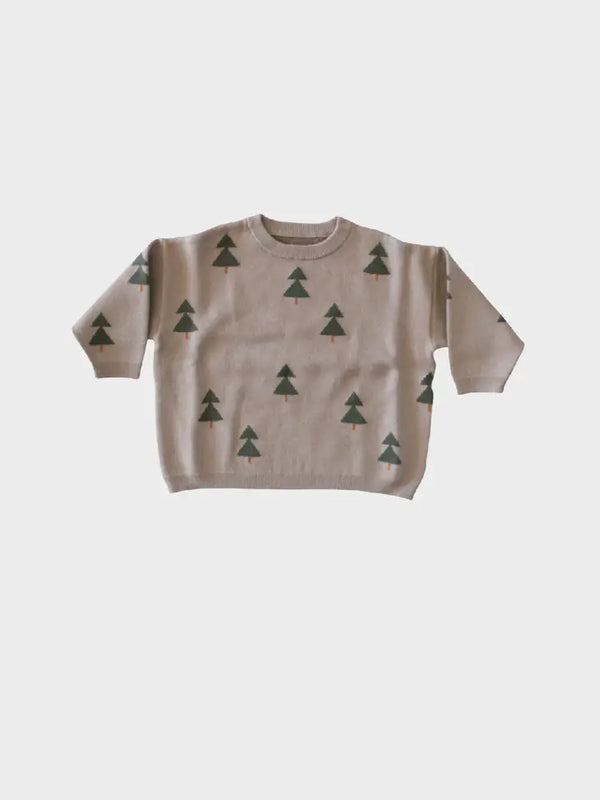 Winter Trees Jacquard Knit Sweater