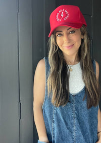 Strong as a mother™ Embroidered Trucker Hat - Red
