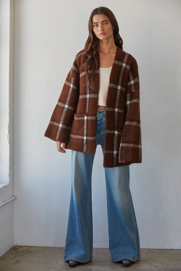 Knit Sweater Open Front Long Sleeve Cardigan Top