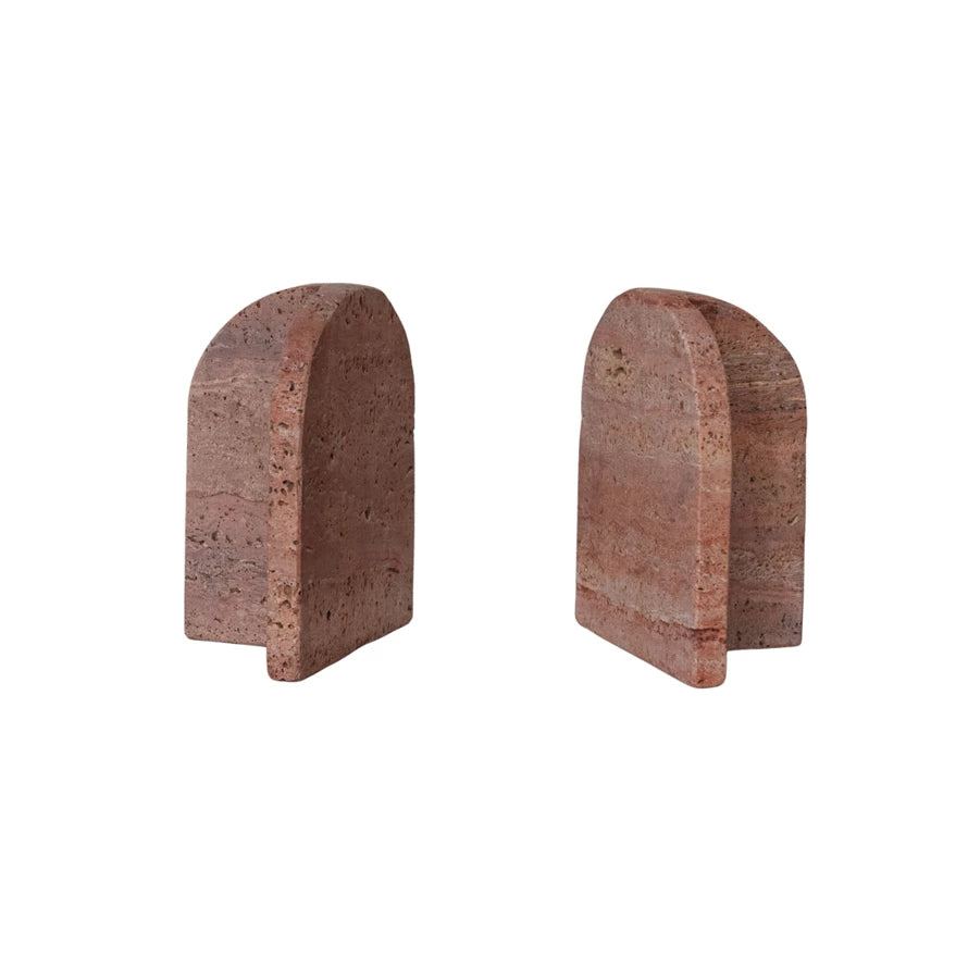 Red Travertine Bookends