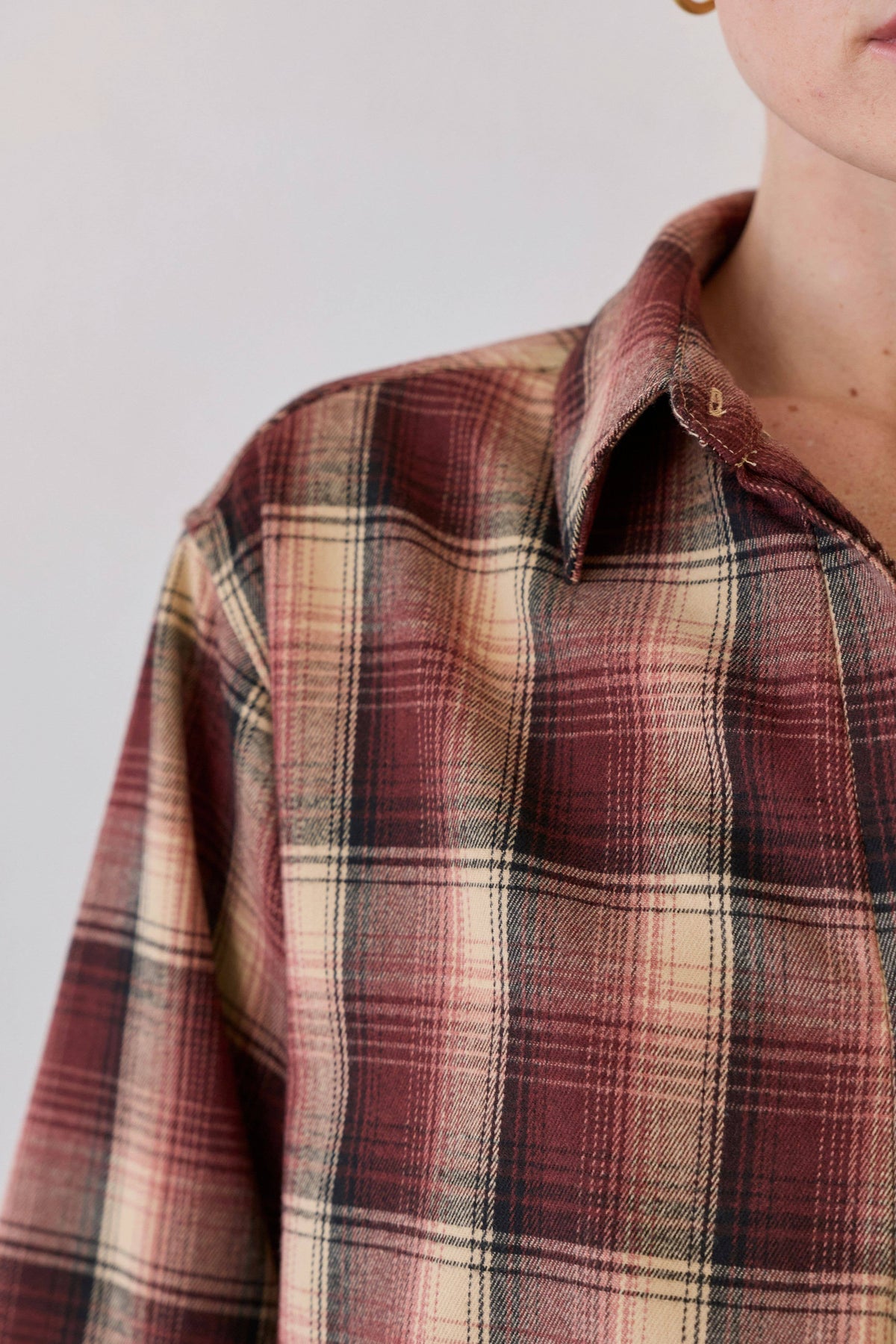 Tory Plaid Bubble Hem Shirt