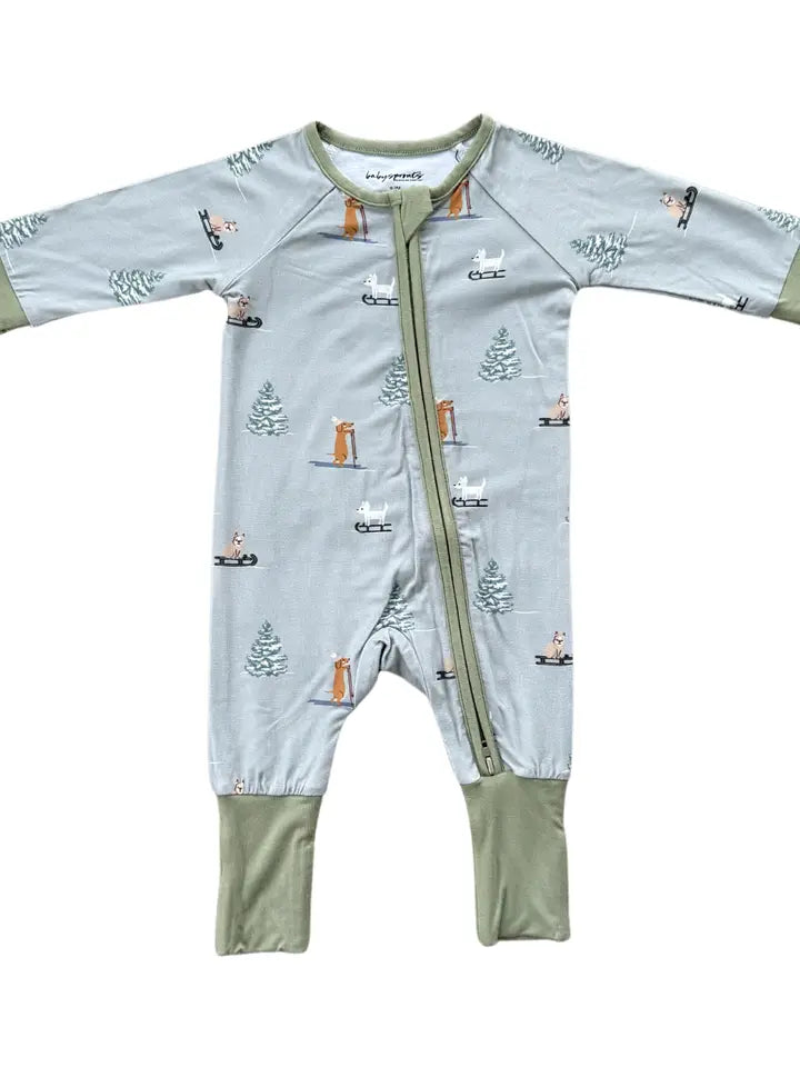 Sled Dog Long Sleeve Zip Romper