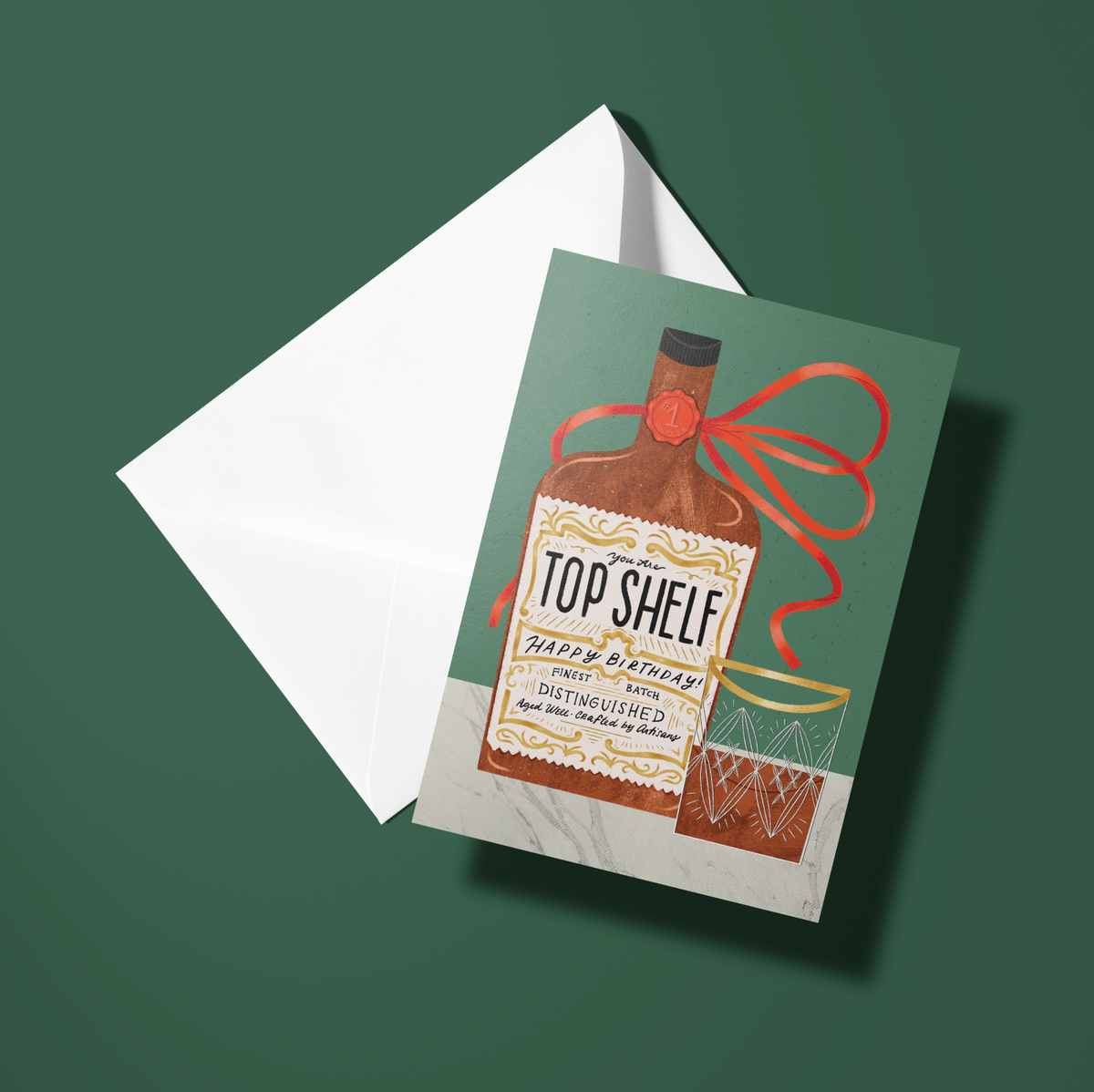 Top Shelf Whiskey Birthday Card