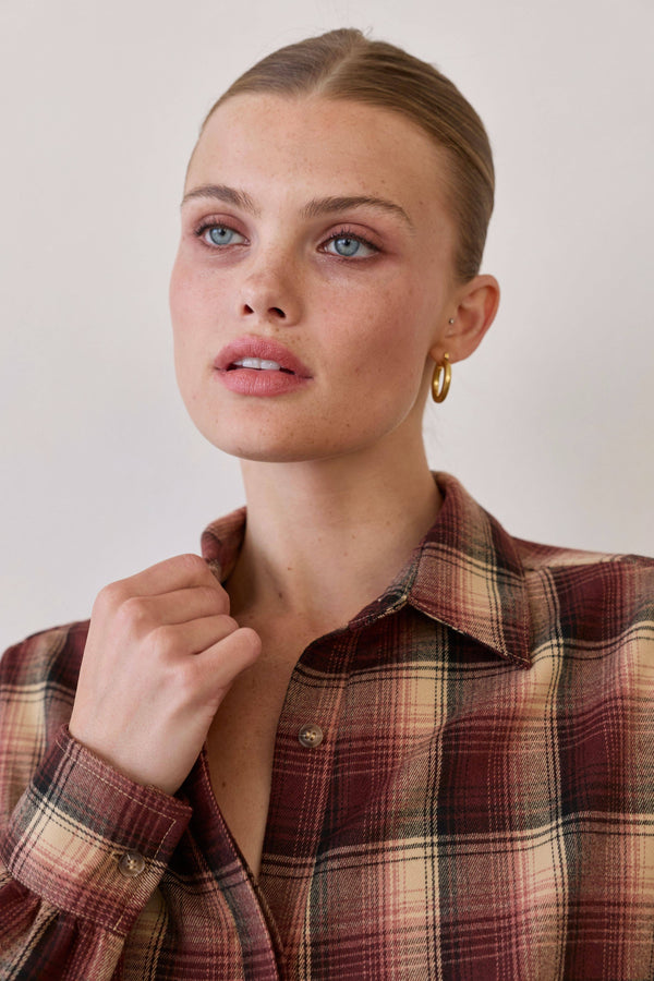 Tory Plaid Bubble Hem Shirt