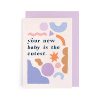 Cutest New Baby Card | Gender Neutral Baby Card | Rainbow