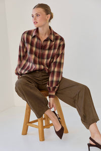 Tory Plaid Bubble Hem Shirt