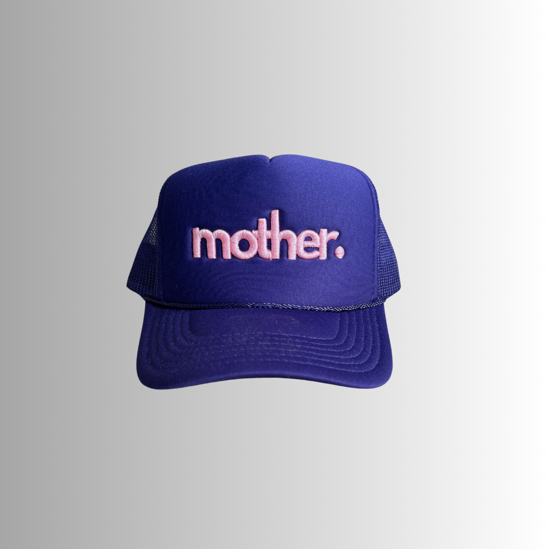 Mother Embroidered Trucker Hat -  Purple