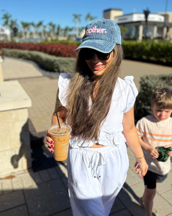 Mother Embroidered Dad Hat - Washed Denim