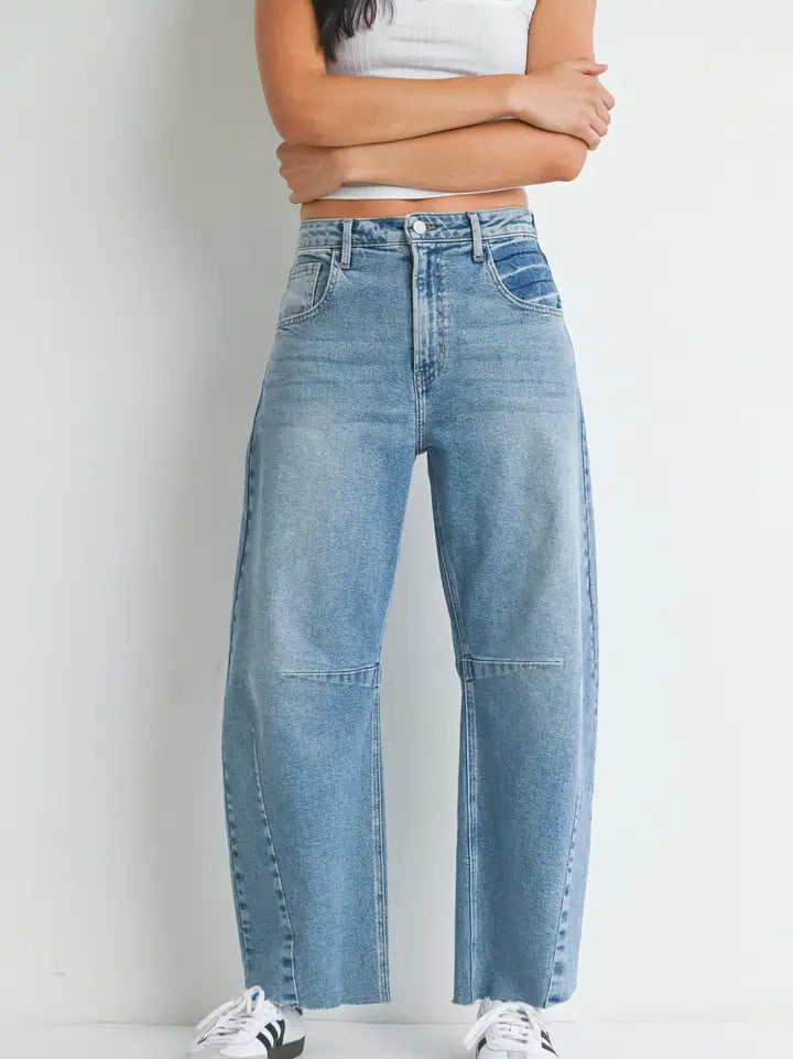 Jessie Seamed Barrel Denim - Assorted Washes
