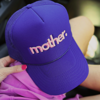 Mother Embroidered Trucker Hat -  Purple