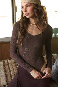 Lace Textured Bodysuit