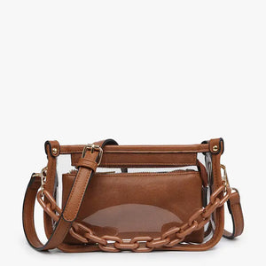 Jessica Clear Crossbody w/ Chain