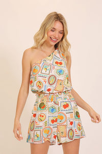 Tropical Fruit Print Top