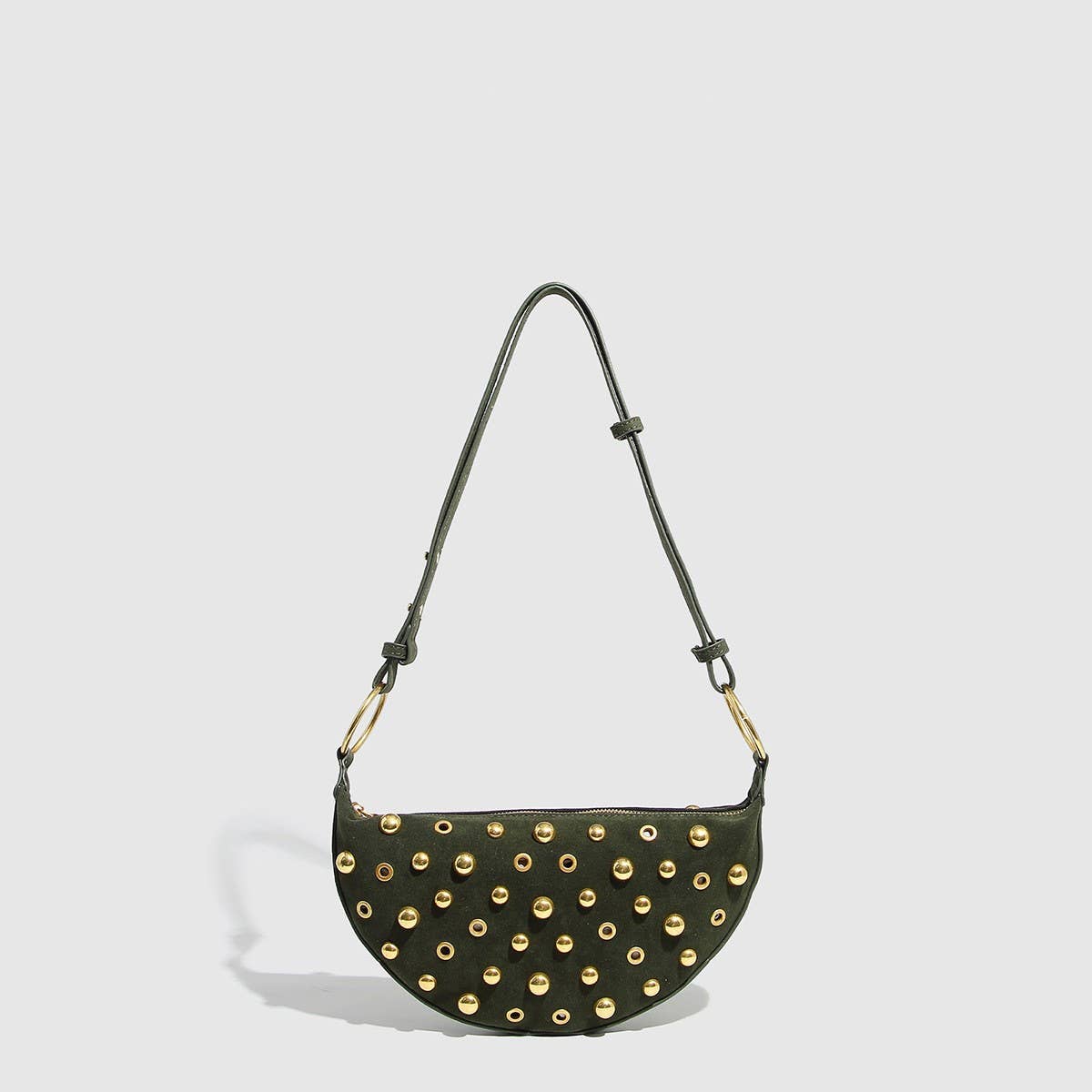 Studded Polka Dot Punk Shoulder Bag