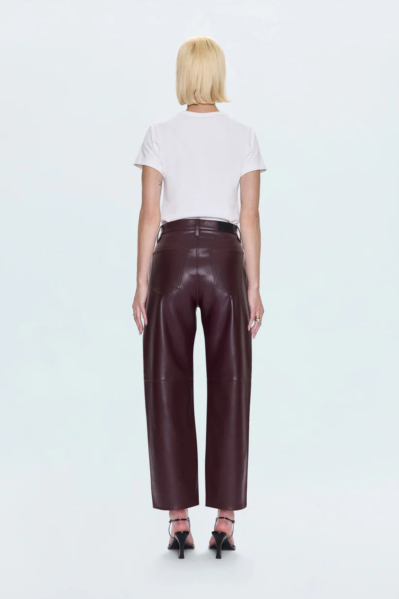 Jett High Rise Bowed Straight Pant - Cabernet