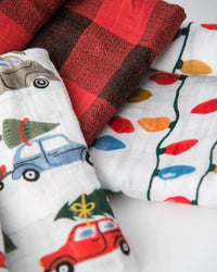 Cotton Muslin Swaddle Blanket Set - Holiday Haul
